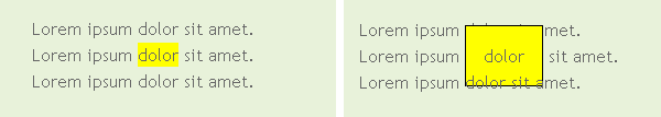 Comparing inline formatting in MSIE